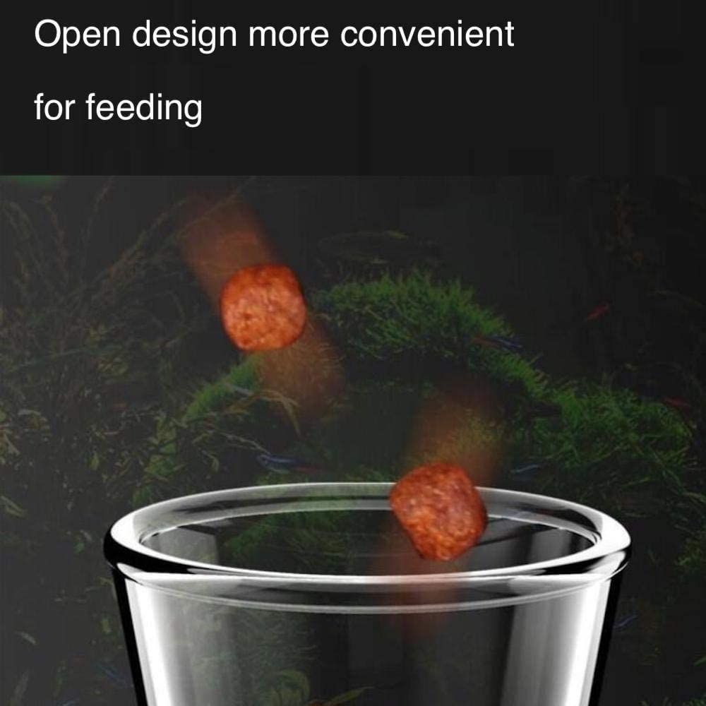 Aquarium Shrimp Feeding Tube and Dish, Clear Crystal Glass Shrimp Feeder Tube Tray for Fish, Clear Glass Aquarium Tube, Fish Tank Waterfall Pipe for Freshwater and Marine Aquarium (8 in)